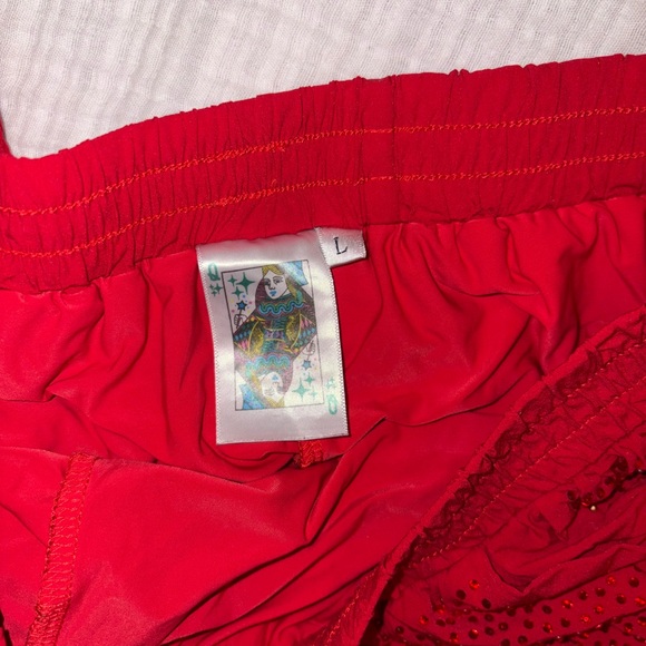 Red Rhinestone Shorts - Picture 3 of 3